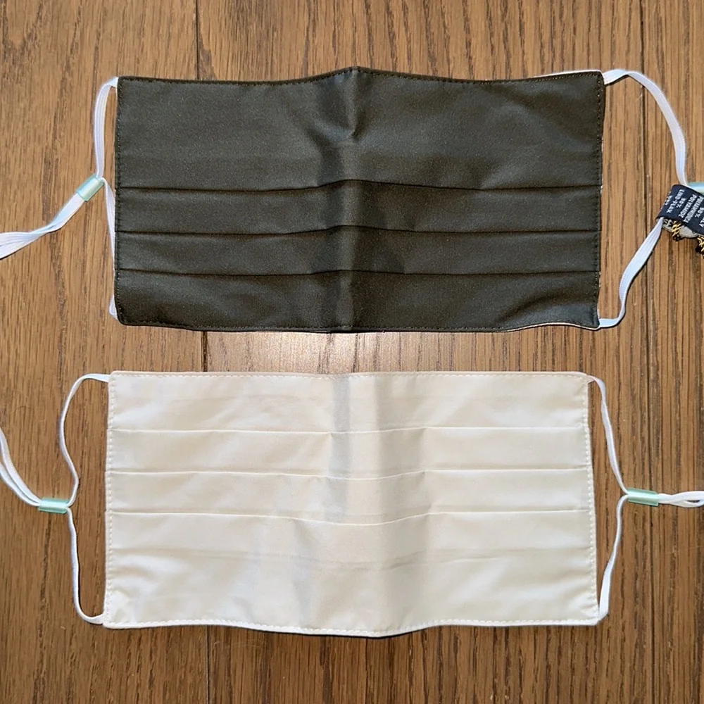 Loro Piana Beige Green Linen Face Mask